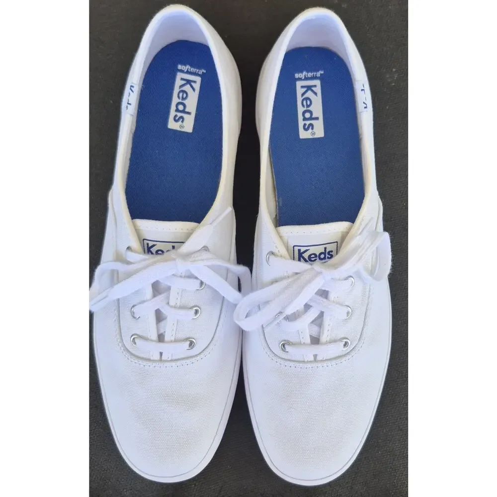 New Keds Champion White Canvas Sneakers Women's Size 9